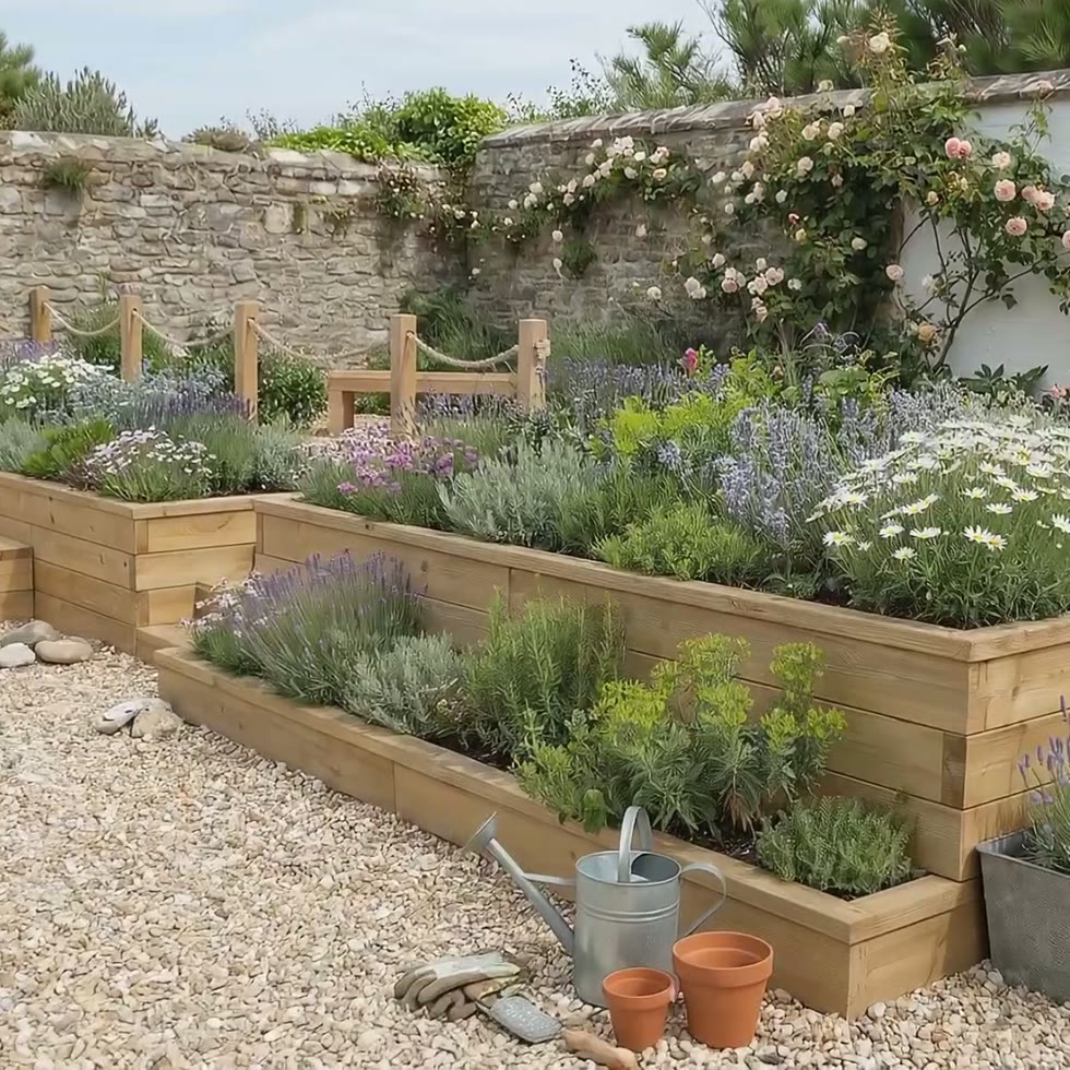 Mur de soutènement - Grand avec assise et plantation / Conception client
