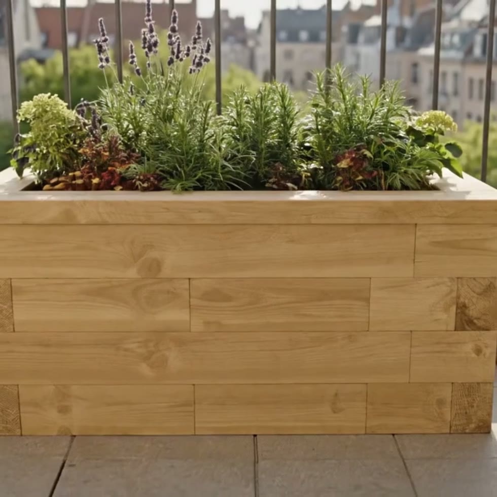 Petite jardinière bois / 90 x 45 x 45 cm