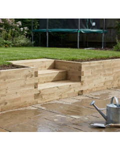 WoodBlocX Retaining wall with steps