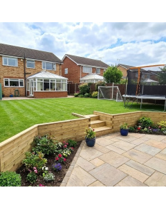 Mur de soutènement - Angle avec escalier / 8.55m x 1.5m x 0.75m