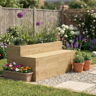 Banc avec jardinière / 1,5 x 0,75 x 0,65 m