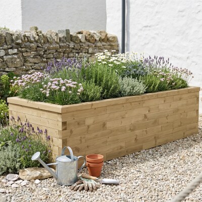 Jardinière bois extra longue - Haute / 3,0 x 1,125 x 0,75 m