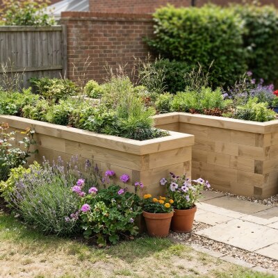 Jardinière bois en H / 2,25 x 1,65 x 0,55 m
