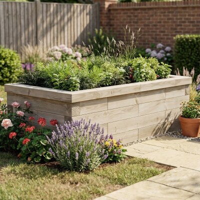 Jardinière bois de taille standard / 1,5 x 0,75 x 0,45 m