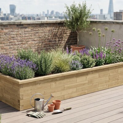 Grande jardinière bois - XXXL / 3,75 x 1,5 x 0,55 m