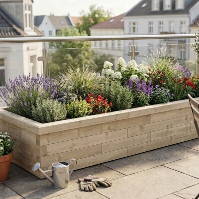 Potager surélevé extra long / 2,625 x 0,9 x 0,45 m