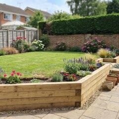 Mur de soutènement - Angle avec escalier / 8.55m x 1.5m x 0.75m