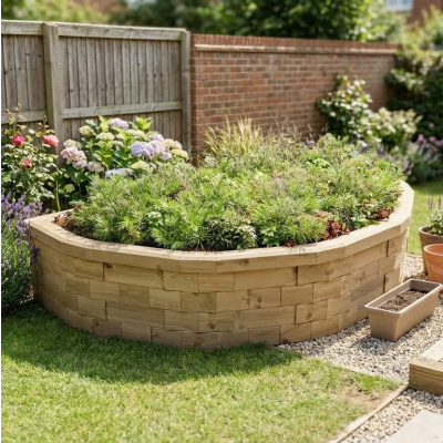 Semicircular Raised Bed / 2.325 x 1.317 x 0.45 m