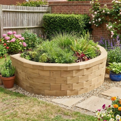 Semicircular Raised Bed / 1.575 x 1.021 x 0.45m