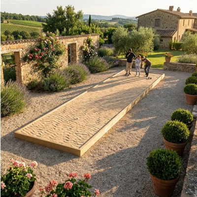 Terrain de pétanque / 12 m x 3 m x 0,25 m