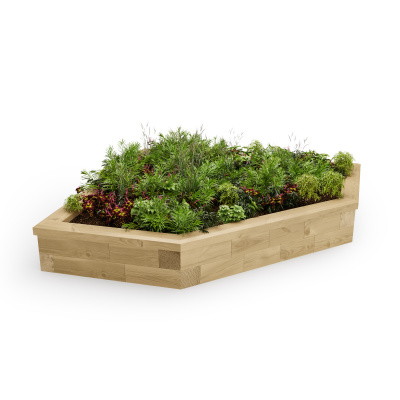 Corner 'Diamond' Raised Bed / 1.5 x 1.5 x 0.25m