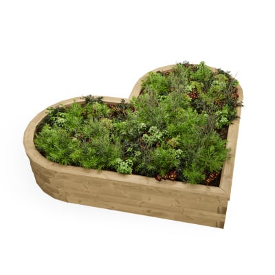 Heart Shaped Flower Bed / 2.115 x 1.5 x 0.45m