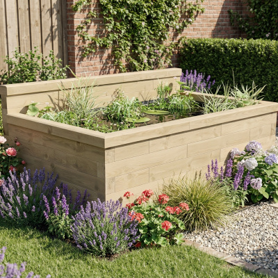 Bassin surélevé haut avec mur bas / 1.875 x 1.125 x 0.65m