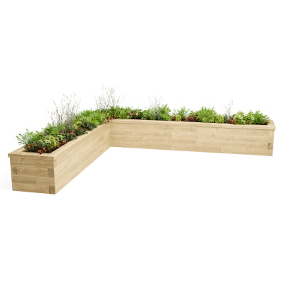 Jardinière surélevée en bois extérieure rangement intégré – 669 - Aspect  brut - Happy bois - Le spécialiste des piscines hors sol en bois