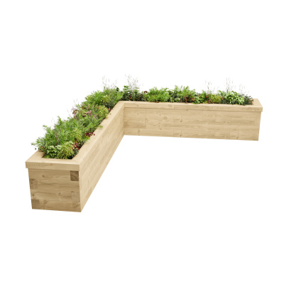 Slim L-Shaped Raised Planter / 2.625 x 2.25 x 0.45 x 0.45 x 0.45m