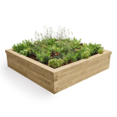 Low Square Raised Bed / 1.5 x 1.5 x 0.35m