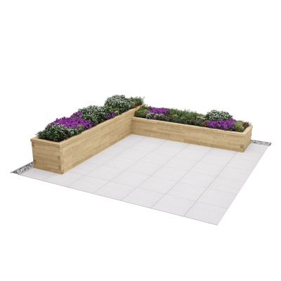 Jardinière pour terrasse / 3,75 m x 3,75 m x 0,65 m