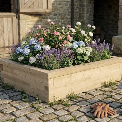 Wooden Flower Bed / 1.5 x 1.125 x 0.35m