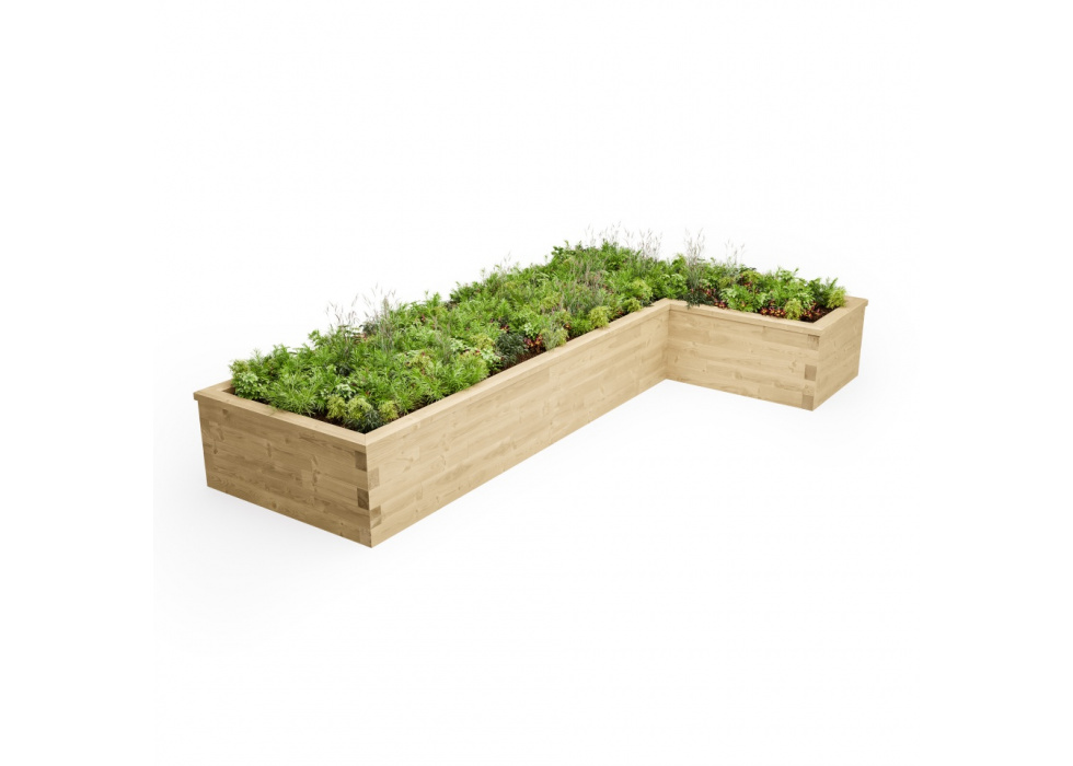 Jardinière surélevée en bois extérieure rangement intégré – 669 - Aspect  brut - Happy bois - Le spécialiste des piscines hors sol en bois