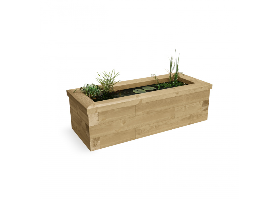 Bassin de jardin surélevé en bois sur mesure