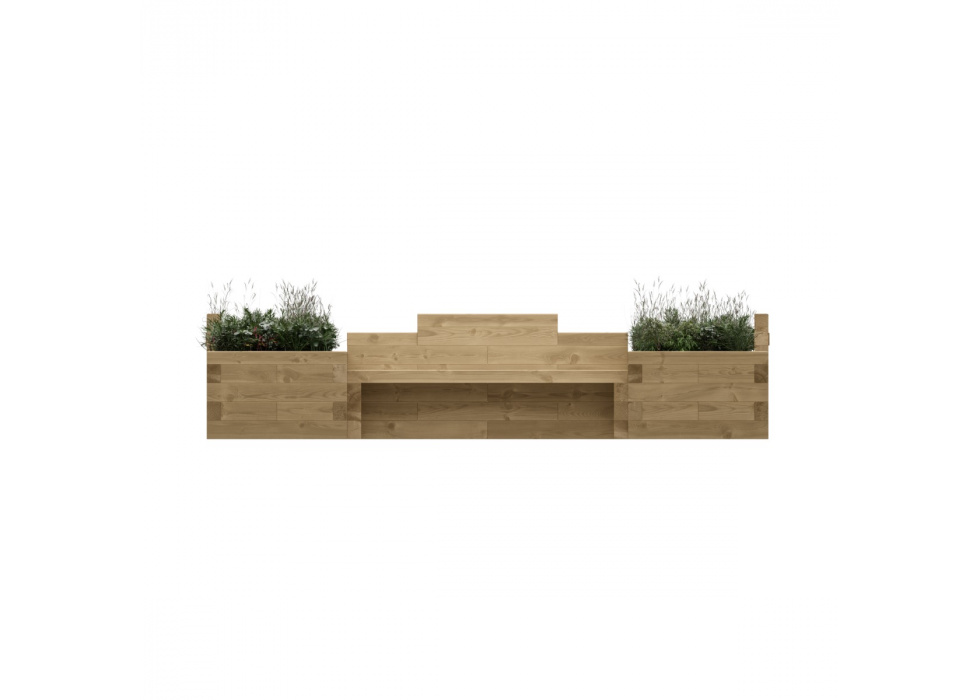 Banc de jardin pour enfants - Jardinières bois en U / 300 x 300 x 65 cm