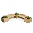 Double Planter Seat / 3.0 x 3.0 x 0.75m