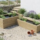 Bassin surélevé double en forme de L / 3.0 x 1.875 x 0.65m