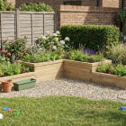 Multi Level L-Shaped Corner Raised Bed / 3.0 x 3.0 x 0.45m