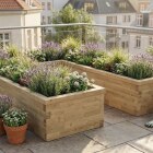 Grande jardinière bois en U / 375 x 262,5 x 55 cm