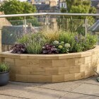 Jardinière bois d’angle arrondie - basse / 112,5 x 112,5 x 35 cm