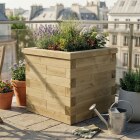 Jardinière bois en cube / 75 x 75 x 75 cm