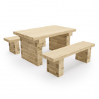 Ensemble de table et banc / 1.5 x 1.65 x 0.75 m