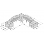 Banc de jardin - Ensemble avec jardinières bois /  300 x 300 x 75 cm