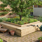 Kit de banc d'arbre en bois / 2,7 x 2,7 x 0,55 m