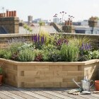 Jardinière bois d’angle en losange / 1,5 x 1,5 x 0,45 m