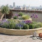 Jardinière bois d’angle arrondie en cascade - Haute / 1,8 x 1,8 x 0,45 m